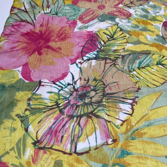 Sheer Floral Long Scarf - Picture 5 of 9